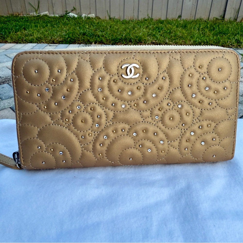 Chanel Gold Cameilla Wallet with Gemstones